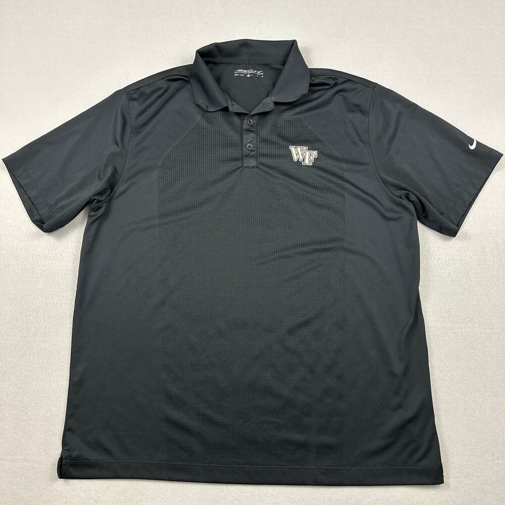 Wake Forest Demon Deacons Polo Shirt Men Extra Large Black Nike Dri Fit XL